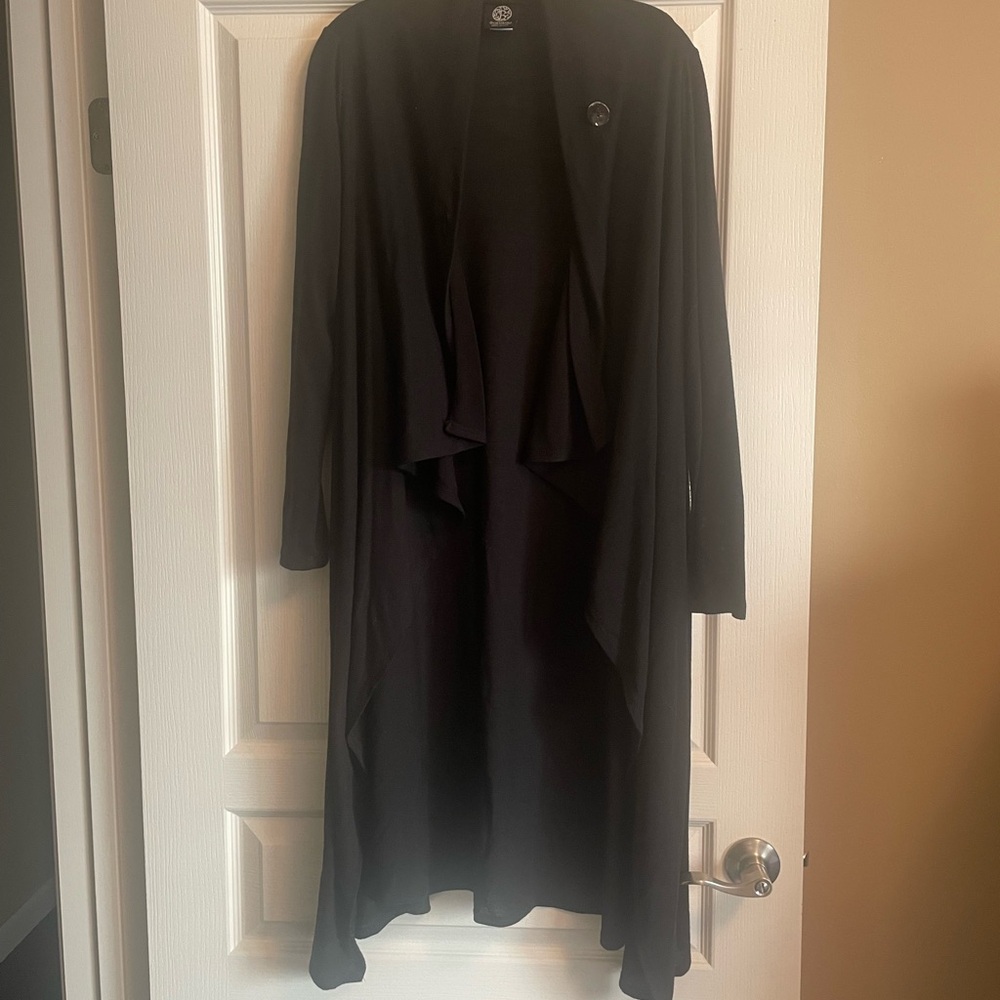 Chic Black Open Front Cardigan